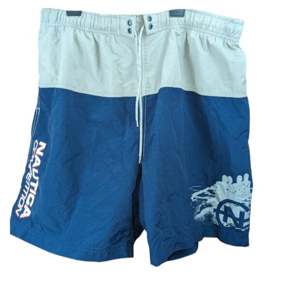 Nautica Competition Swim Trunks Men's Large Elastic Drawstring Waist - Picture 1 of 9